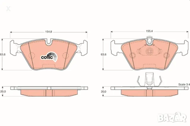 SIMER 416.2 Предни накладки BMW 3 (E46) BMW 5 (E39) 1995-2006 OE 34116761278 / OE 6761280 /