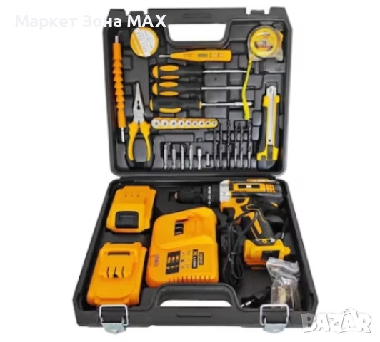 Ударна машина за пробиване и завинтване, 2 батерии 24 V, зарядно устройство, включени 30 аксесоара, снимка 8 - Винтоверти - 52872125