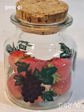 масивен стъклен буркан с изкуствени плодове  20/3, снимка 7 - Декорация за дома - 49144255