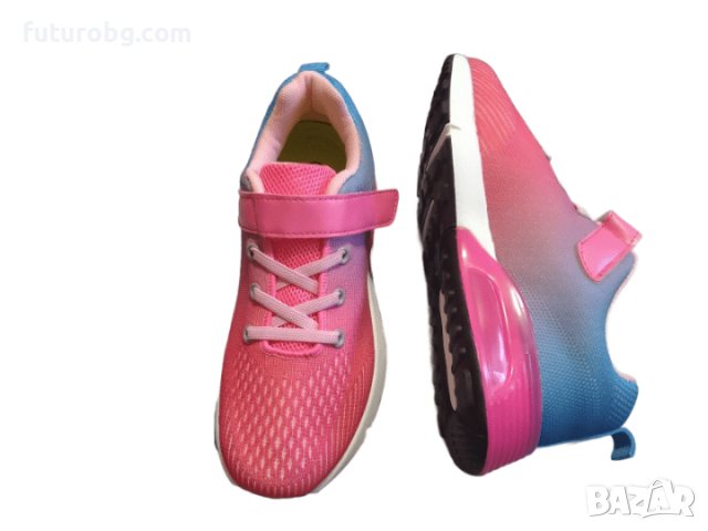 Олекотени маратонки в  розово и синьо преливащо, снимка 6 - Детски маратонки - 40319425