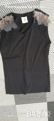 Zara S блузка/топ с пера, снимка 4 - Тениски - 32884656