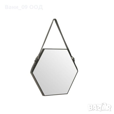 Шестоъгълно огледало с кожена закачалка 