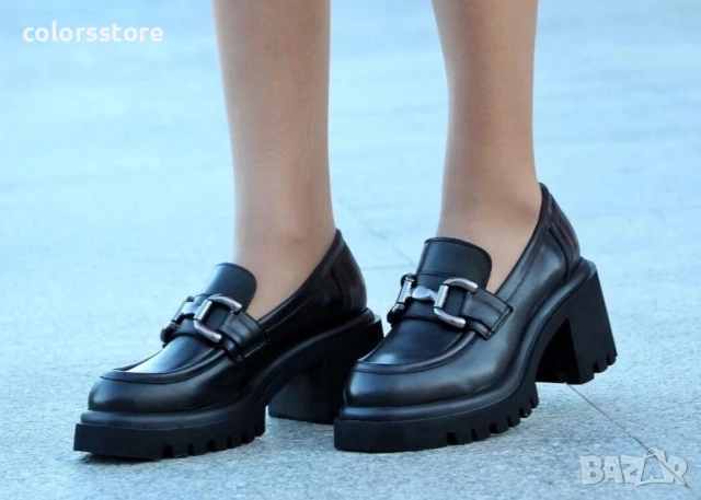 Обувки на ток - черна ЕСТЕСТВЕНА кожа - 27717