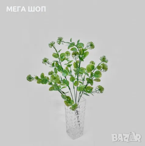 Аранжировка от изкуствени растения с бели цветчета – елегантно допълнение за всяко пространство, снимка 3 - Изкуствени цветя - 50332318