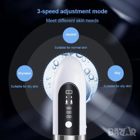 Мини микро водно дермабразио, воден вакуум за лице, акне, пори, бръчки, снимка 4 - Козметични уреди - 52210896