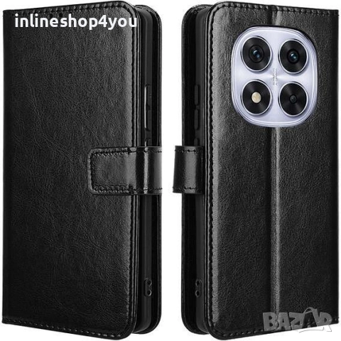 Кожен Калъф Тип Тефтер за Xiaomi Redmi Note 14 Pro 4G - Черен