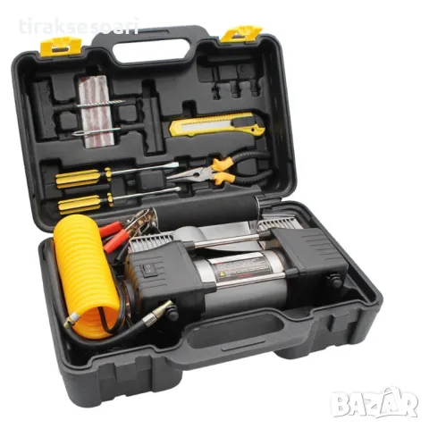 Компресор за гуми с инструменти в куфар StahlMayer Комплект Пътна Помощ