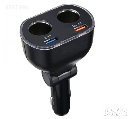 Разклонител запалка с волтметър, Универсален, 2 гнезда, 12V - 24V, снимка 2 - Аксесоари и консумативи - 48758996