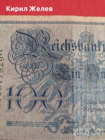 Райх банкнота 100 марки 1908г. Германия рядка за колекционери 28297, снимка 4 - Нумизматика и бонистика - 37143543