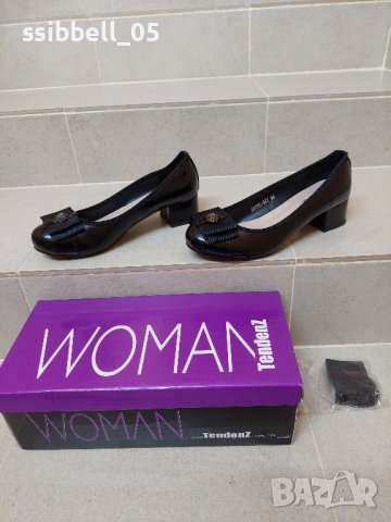 36 номер TENDENZ Нови дамски обувки на нисък ток, снимка 1 - Дамски елегантни обувки - 43800490