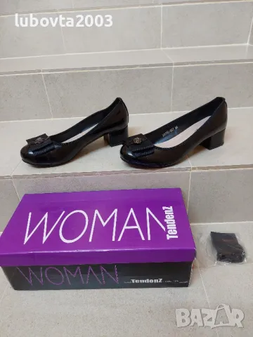 35/36 номер TENDENZ Нови дамски обувки на нисък ток, снимка 2 - Дамски елегантни обувки - 49397742