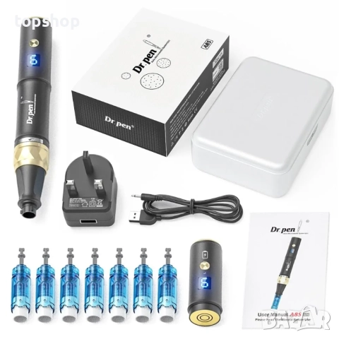 Нов Dr.pen A8S Микронидлинг писалка с 2 броя батерии, безжичен/кабелен режим, 7 патрона 12/18/24/..., снимка 9 - Друга електроника - 51765224