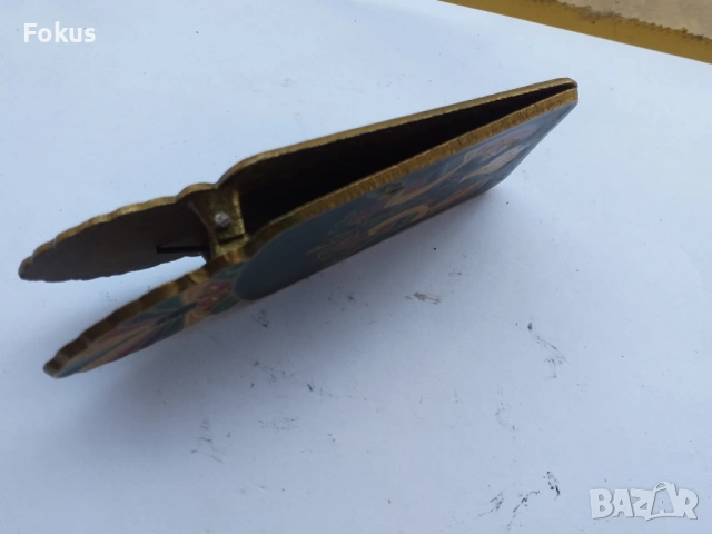 ЩИПКА ЗА ПАРИ БРОНЗ ЕМАЙЛ, снимка 3 - Антикварни и старинни предмети - 53524937