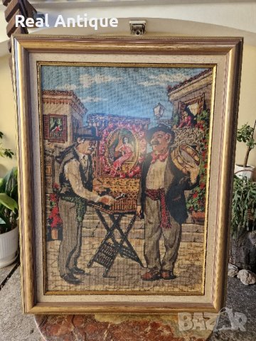 Голям много красив антикварен холандски гоблен , снимка 1