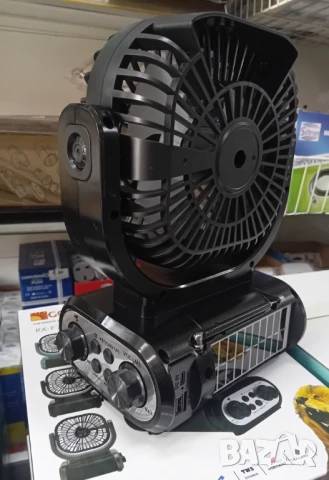 Комплект 2в1 Соларно радио + Вентилатор  GOLON RX-F75BTS , Bluetooth, USB, снимка 1