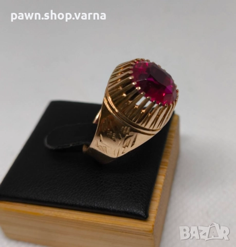 Винтидж златен пръстен – съветско злато, 583, снимка 5 - Пръстени - 51859366