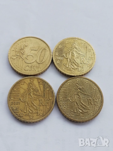 лот 50 евро-цента Франция 1999-2002 г.