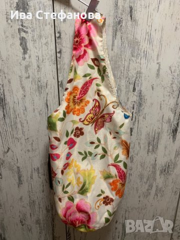 Лятна торба или плажна чанта флорални мотиви цветна , снимка 2 - Чанти - 32227619