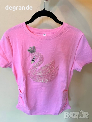 Тениска с лебед , снимка 4 - Тениски - 51736417
