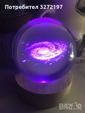 LED Светеща кристална топка/лампа,3D сензорна-Вселена, снимка 2 - Настолни лампи - 43134565