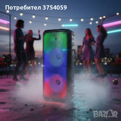 Безжична RGB тонколона – 2×8″ говорителя, Bluetooth, 1200 W, батерия 3000 mAh, снимка 2 - Тонколони - 53192955