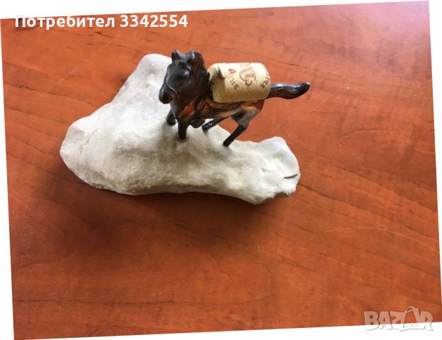 ФИГУРА КОН МЕТАЛ И ЕСТЕСТВЕН КАМЪК, снимка 1