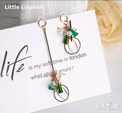 Summer Sale Асиметрични висящи обеци coloured,Gold/нови