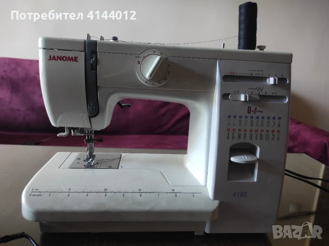 Електромеханична шевна машина JANOME 419S, 19 програми, 860 Imp/Min, 60W, бяло/лилаво, снимка 6 - Друга електроника - 50686132