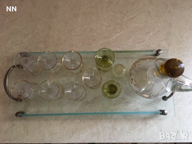 Ретро стъклен поднос, снимка 4 - Антикварни и старинни предмети - 33057444