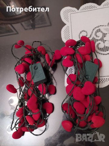 Светещи гирлянди със свещички и сърчица