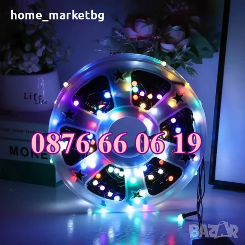 Коледни лампички 50 метра на макара, синя светлина, водоустойчиви, снимка 4 - Декорация за дома - 52347807