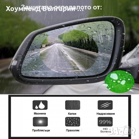 Nano стикер за странични огледала против дъждовни капки, снимка 4 - Аксесоари и консумативи - 32316065