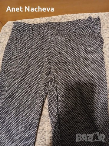 Дамски панталони - каре и ромб, сиво черни , снимка 5 - Панталони - 52346498