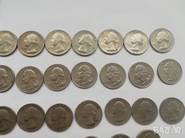 голям лот от 31 монети от 1/4 долар от различни години, снимка 2 - Нумизматика и бонистика - 48501644