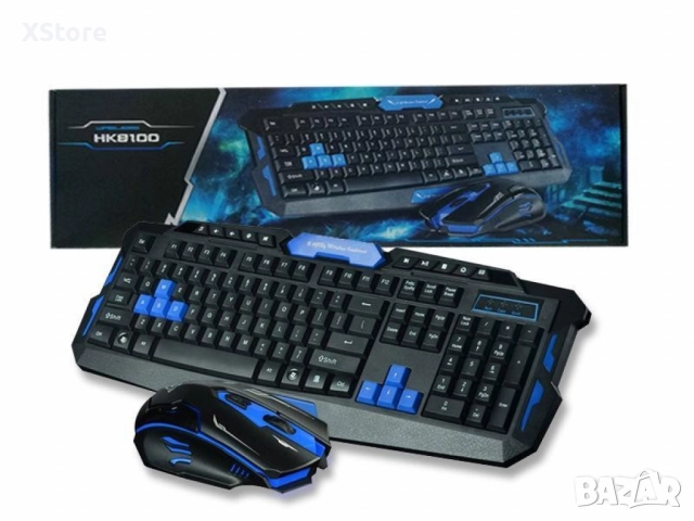 Гейминг без граници - Безжична клавиатура и мишка за победители с Български букви ! Червен/син цвят, снимка 8 - Клавиатури и мишки - 52556017