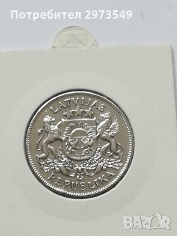 2 лати 1925 г. СРЕБРО, снимка 2 - Нумизматика и бонистика - 32584907