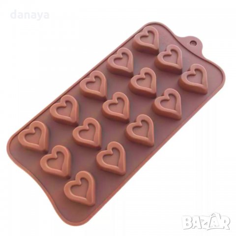 2212 Силиконова форма за шоколадови бонбони и лед Сърчица, снимка 2 - Форми - 33172718