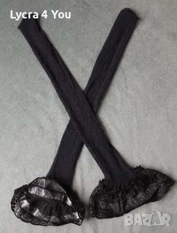 М черни мрежести чорапи със силикон, снимка 2 - Бельо - 50382502