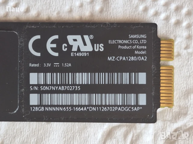 Samsung   128GB SSD/For MacBook Air/, снимка 7 - Лаптоп аксесоари - 50590332