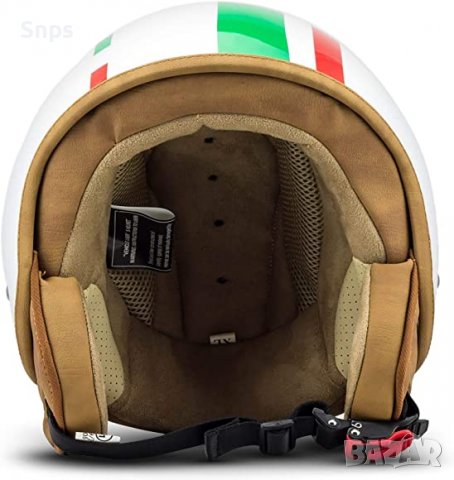 Ретро каска SOXON SP-301 за Скутер, чопър, Italy, XL (61-62cm) , снимка 6 - Аксесоари и консумативи - 36885010