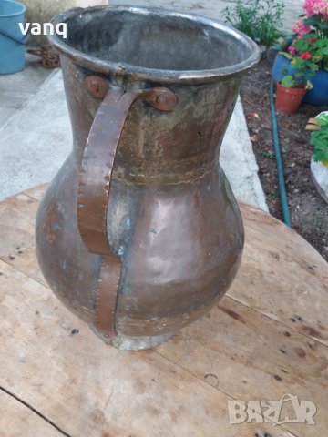 Медна кана -ваза ръчна израбатка, снимка 5 - Колекции - 33412688