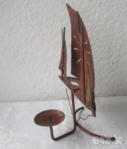 --- Кораб Стар свещник за 1 свещ, морска декорация, желязо, снимка 7 - Декорация за дома - 28871655