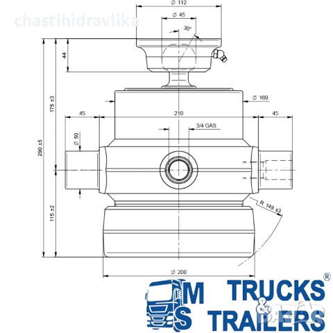 Хидравличен цилиндър DI NATALE & BERTELLI 7x0890x170 7300S, снимка 2 - Части - 53247440