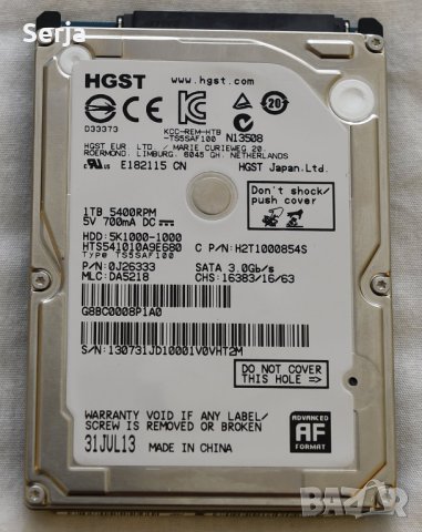 2.5" Laptop HDD Hard Disk, 1TB, 500GB, 250GB, 2.5”  Хард Дискове за Лаптопи, снимка 1 - Твърди дискове - 34114795