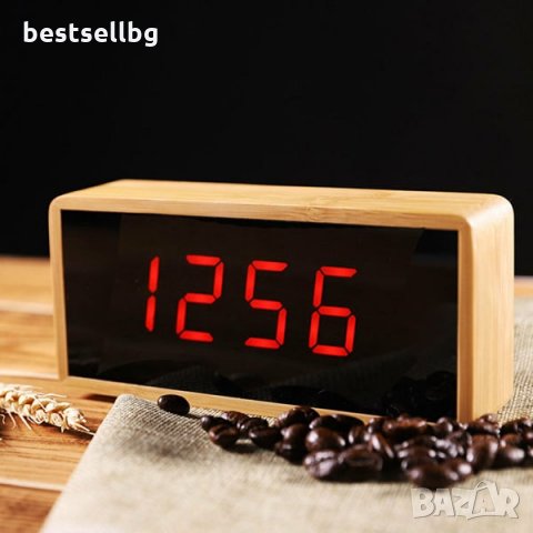 Светещ настолен електронен часовник дигитален термометър за стая ток
