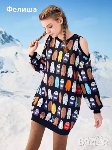 Дизайнерска Туника с We Bare Bears - Мечетата Уникален Модел , снимка 6 - Туники - 50184773