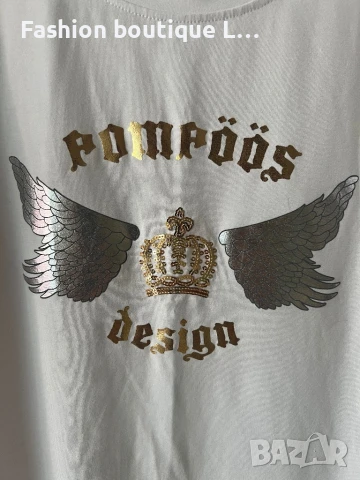 Бяла тениска 46 размер с щампа 🤍 , снимка 2 - Тениски - 50780419