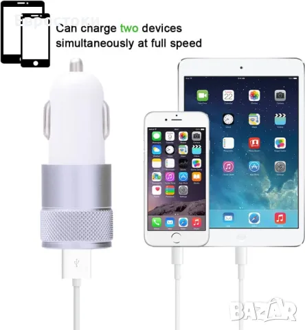  Авто адаптер, алуминиево двойно зарядно за кола от алуминиева сплав, вход: 12-24 V, изход: 5 v/3,4 , снимка 3 - Аксесоари и консумативи - 47973759