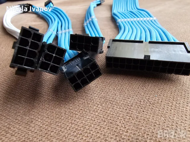 Плетени кабели 24pin | 4+4pin CPU | 2x8pin GPU | 6pin GPU | extension cable for PSU, снимка 4 - Кабели и адаптери - 49344907