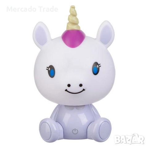 Детска нощна лампа Еднорог, 3 нива на яркост, USB, Бял, снимка 2 - Детски нощни лампи - 51914037